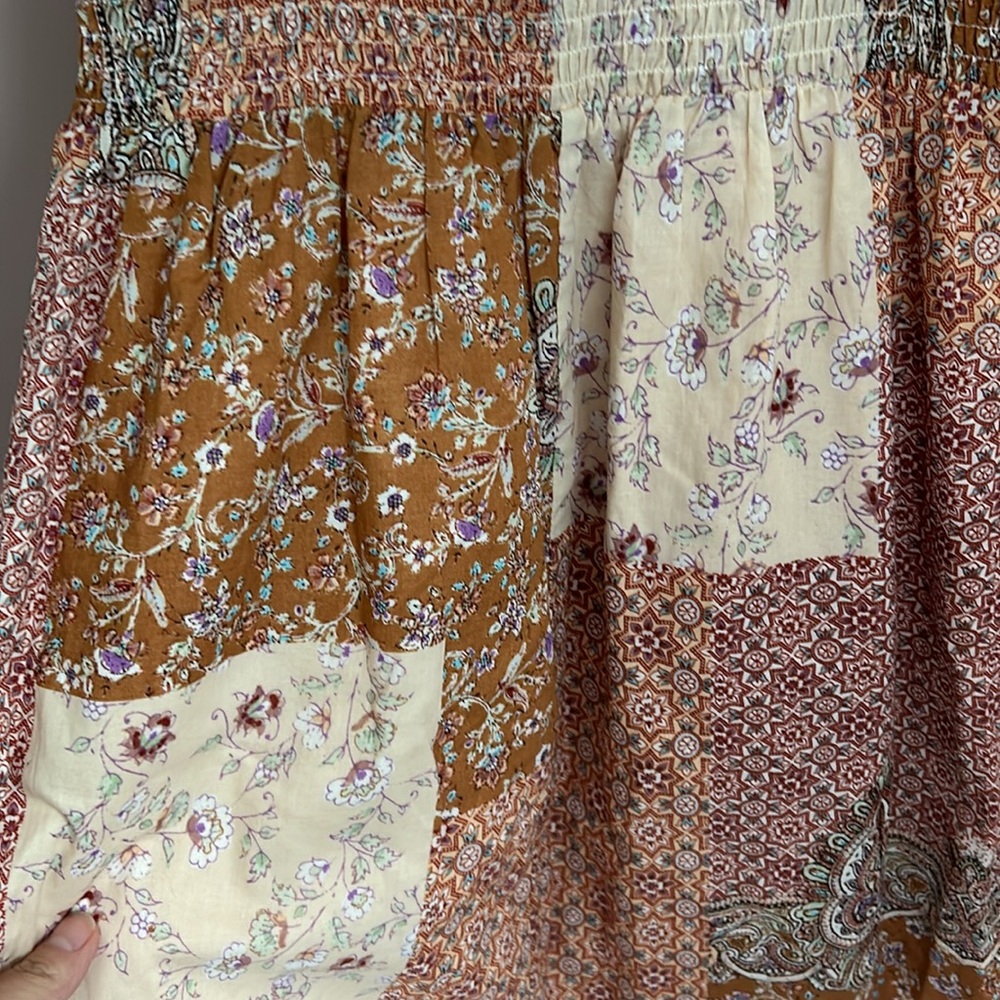 Moodie Patchwork Patterned Dress Whimsical Smocke… - image 5